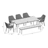 Parlor Louie 7 to 8 Seat Reclaimed Teak Dining Set w/ Bench by Harmonia Living