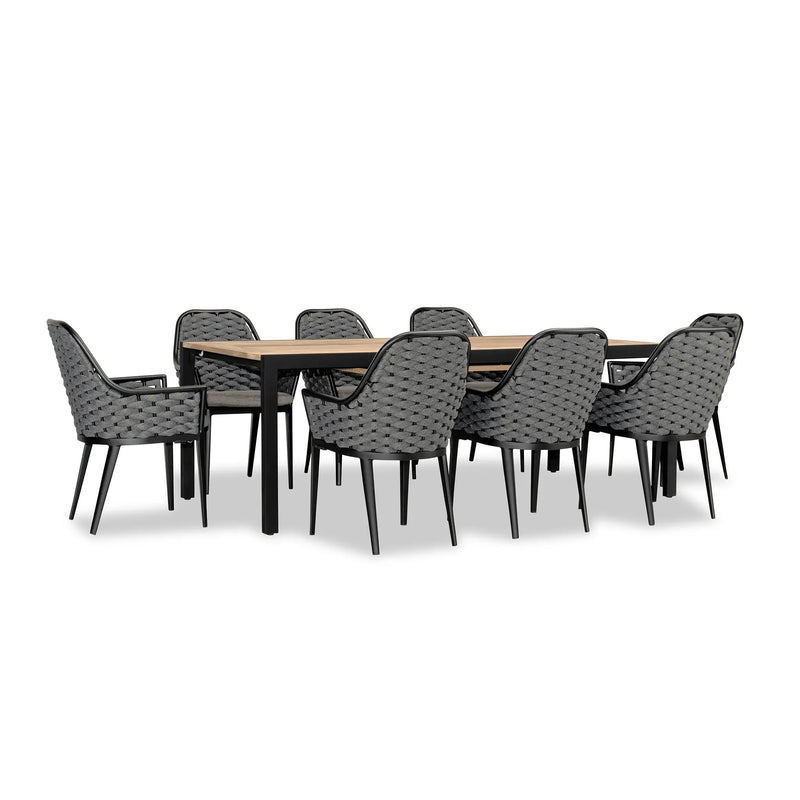 Parlor Communal 8 Seat Extendable Reclaimed Teak Dining Set by Harmonia Living