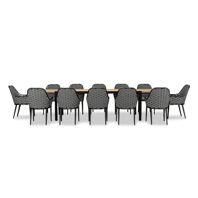 Parlor Communal 12 Seat Extendable Reclaimed Teak Dining Set by Harmonia Living