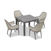 Harmonia Living Parlor Classic 4 Seat Aluminum Square Dining Table - Slate 3