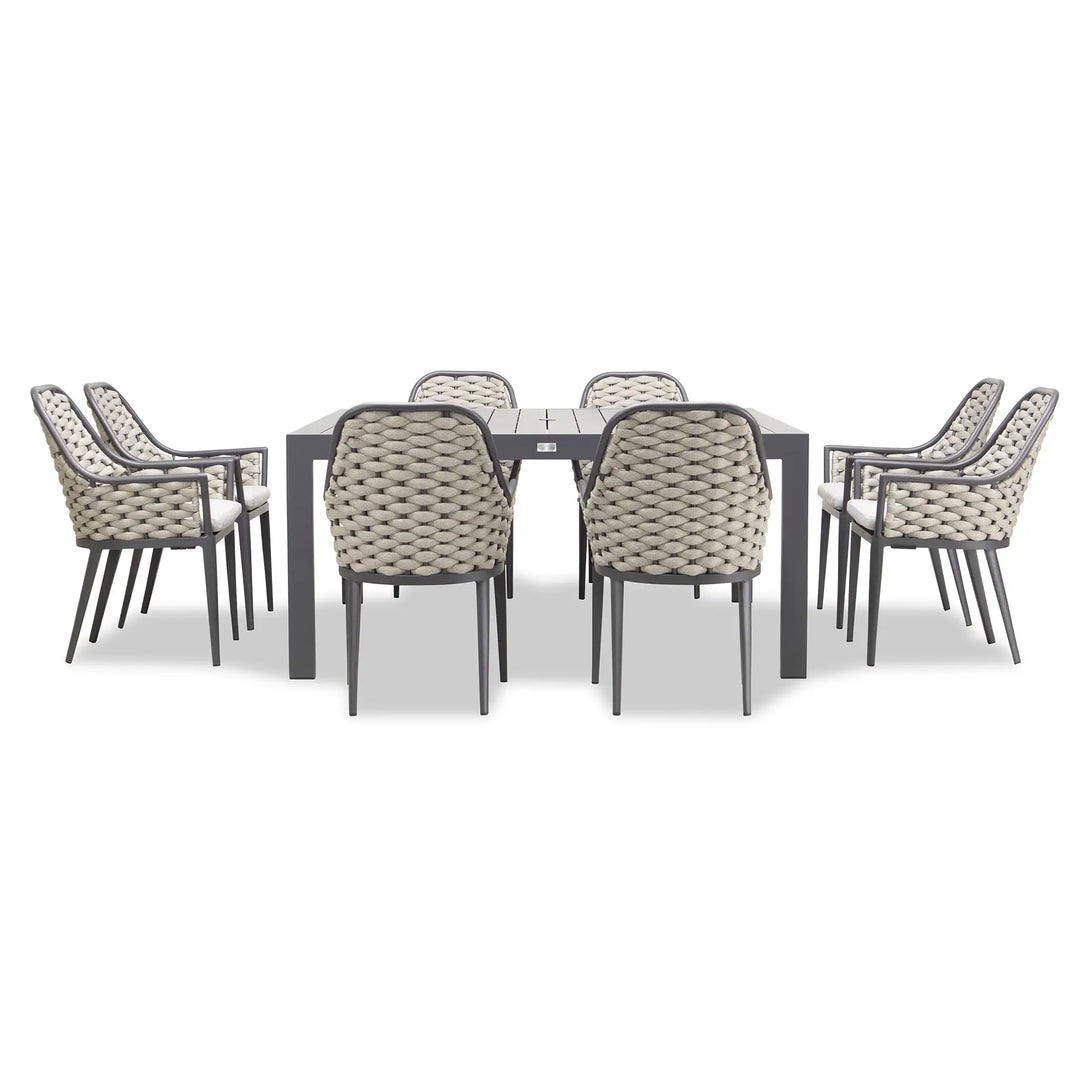 Parlor Classic 8 Seat Square Dining Set - Slate by Harmonia Living