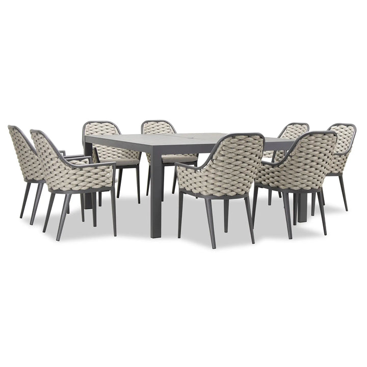 Parlor Classic 8 Seat Square Dining Set - Slate by Harmonia Living