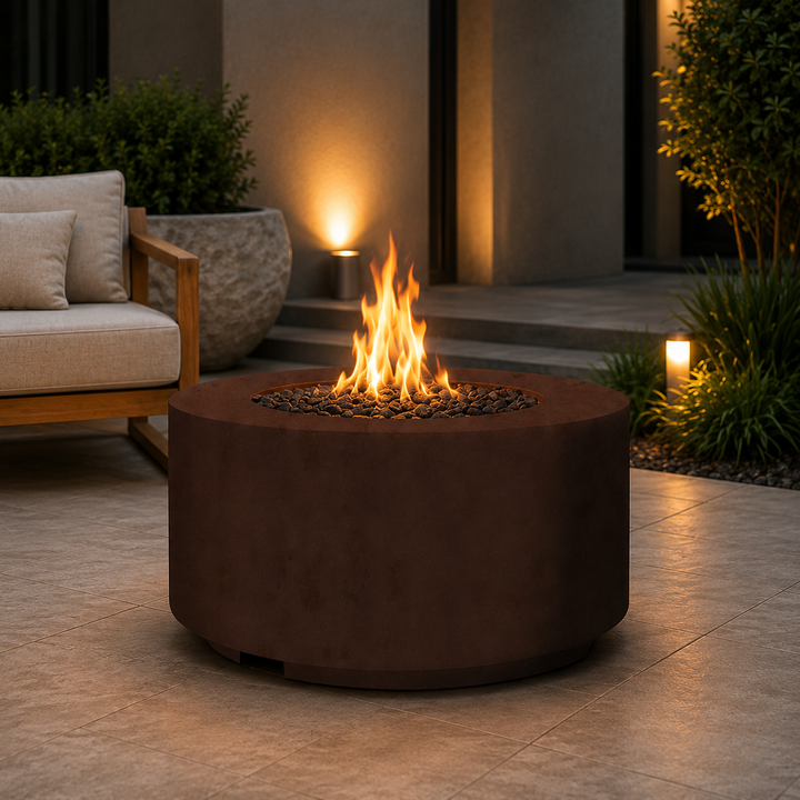 Prism Hardscapes 36" Cilindro Natural Gas Fire Bowl in Cafe - PH-706-1NG