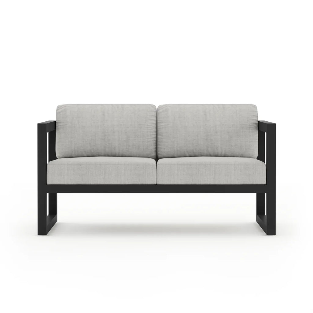 Harmonia Living Avion Aluminum Loveseat - Black - Cast Silver