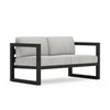 Harmonia Living Avion Aluminum Loveseat - Black - Cast Silver