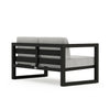 Harmonia Living Avion Aluminum Loveseat - Black - Cast Silver