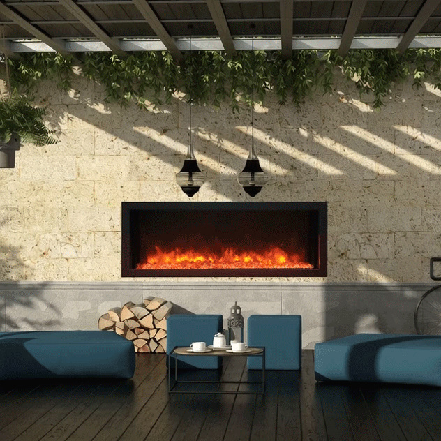 Remii Extra Slim Indoor/Outdoor Built In Electric Fireplace