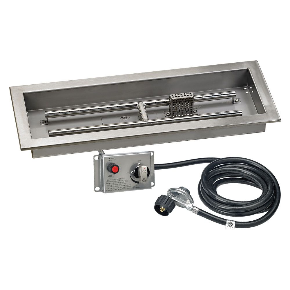 24" x 8" Rectangle CSA Certified Stainless Steel Drop-In Pan Kit by American Fire Products
