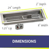 24" x 8" Rectangle CSA Certified Stainless Steel Drop-In Pan Kit by American Fire Products