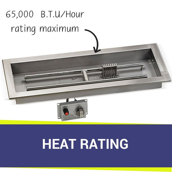 24" x 8" Rectangle CSA Certified Stainless Steel Drop-In Pan Kit by American Fire Products