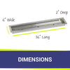 36" x 6" Linear Stainless Steel Drop-In Pan by American Fire Products