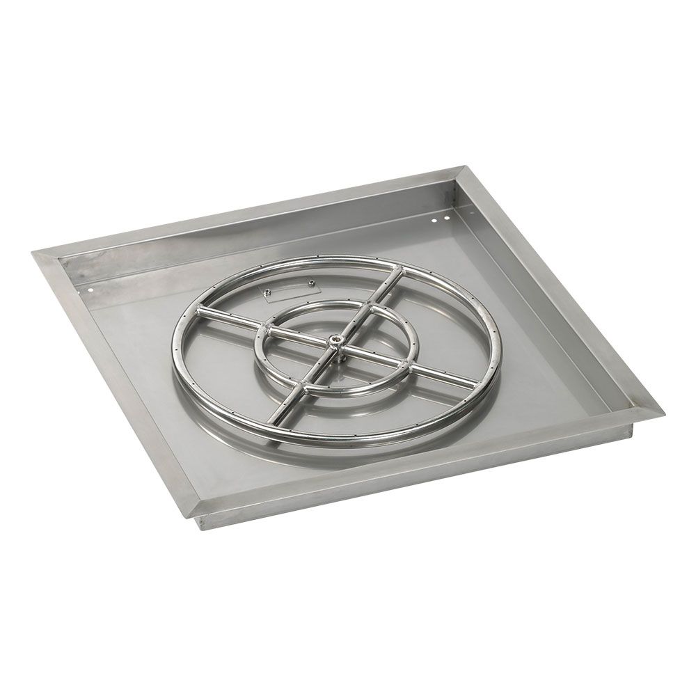 24" Square Stainless Steel Drop-In Pan with Spark Ignition Kit - Natural Gas by American Fire Products