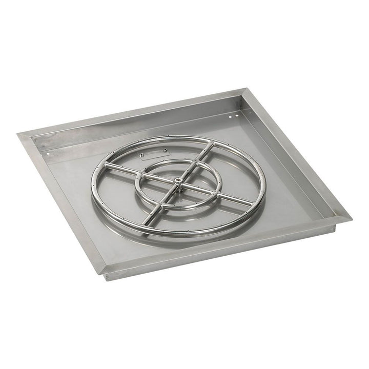 24" Square Stainless Steel Drop-In Pan with Spark Ignition Kit - Natural Gas by American Fire Products