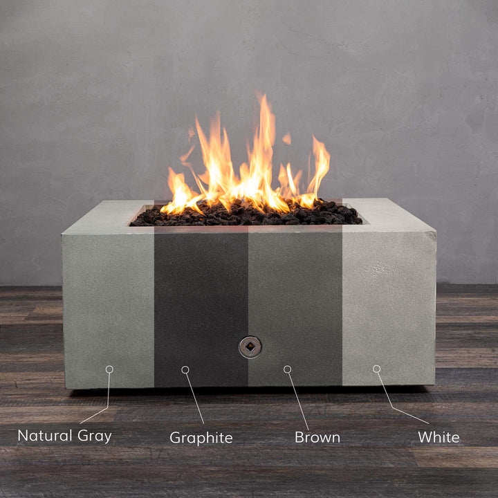 36" Square Gravity Concrete (GFRC) Fire Pit - Colors
