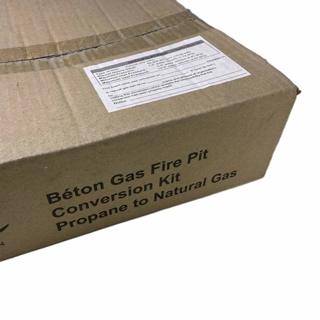 Starfire Designs Béton Fire Pit Propane to Natural Gas Conversion Kit packaging box, clearly labeled for easy identification before installation.