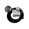 Starfire Designs Béton Fire Pit Replacement Regulator Hose shown coiled with attached propane tank connector and safety tag, designed for 10-foot propane setups.