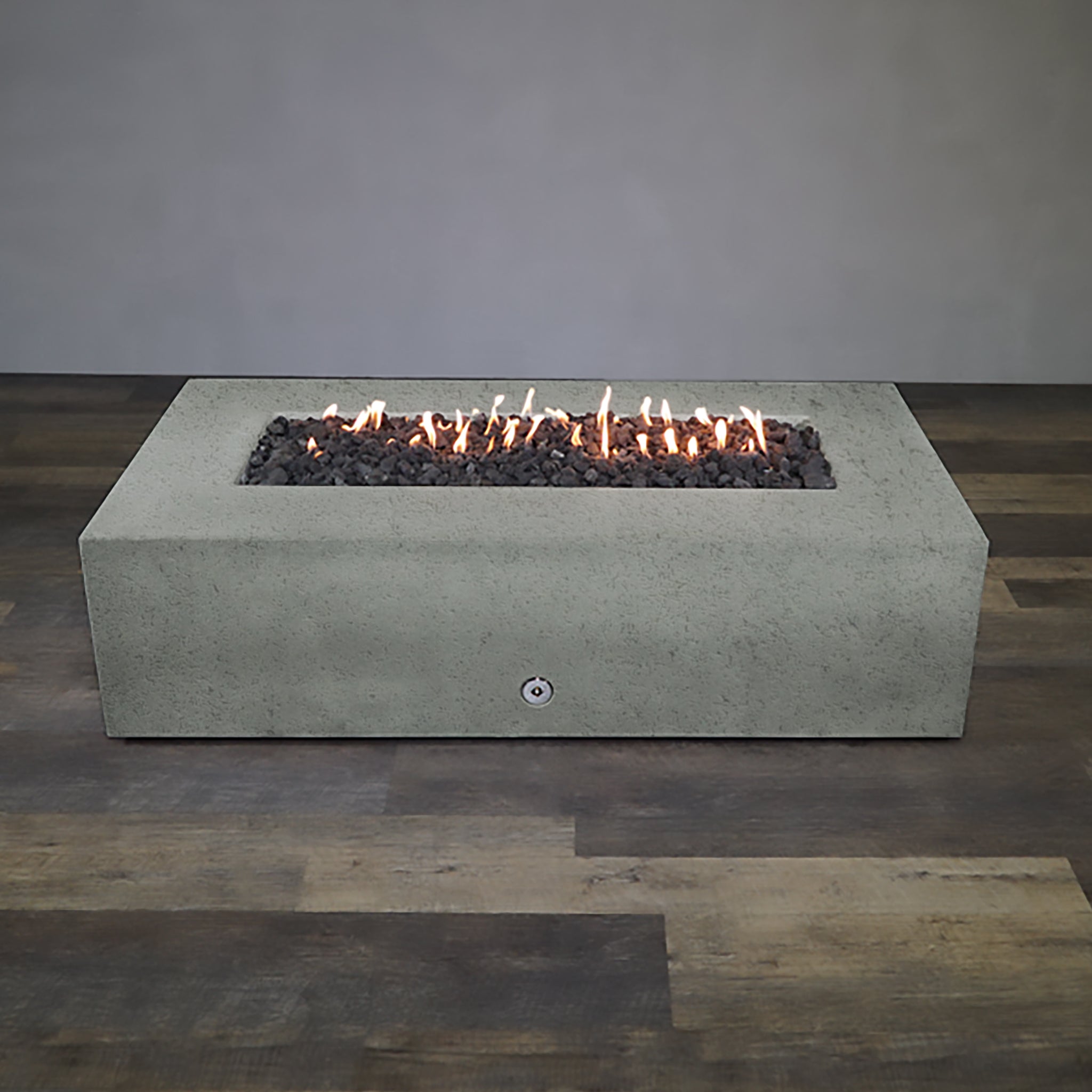 Rectangle Concrete Rustic Gas Fire Pit 60" x 32" by Starfire Designs