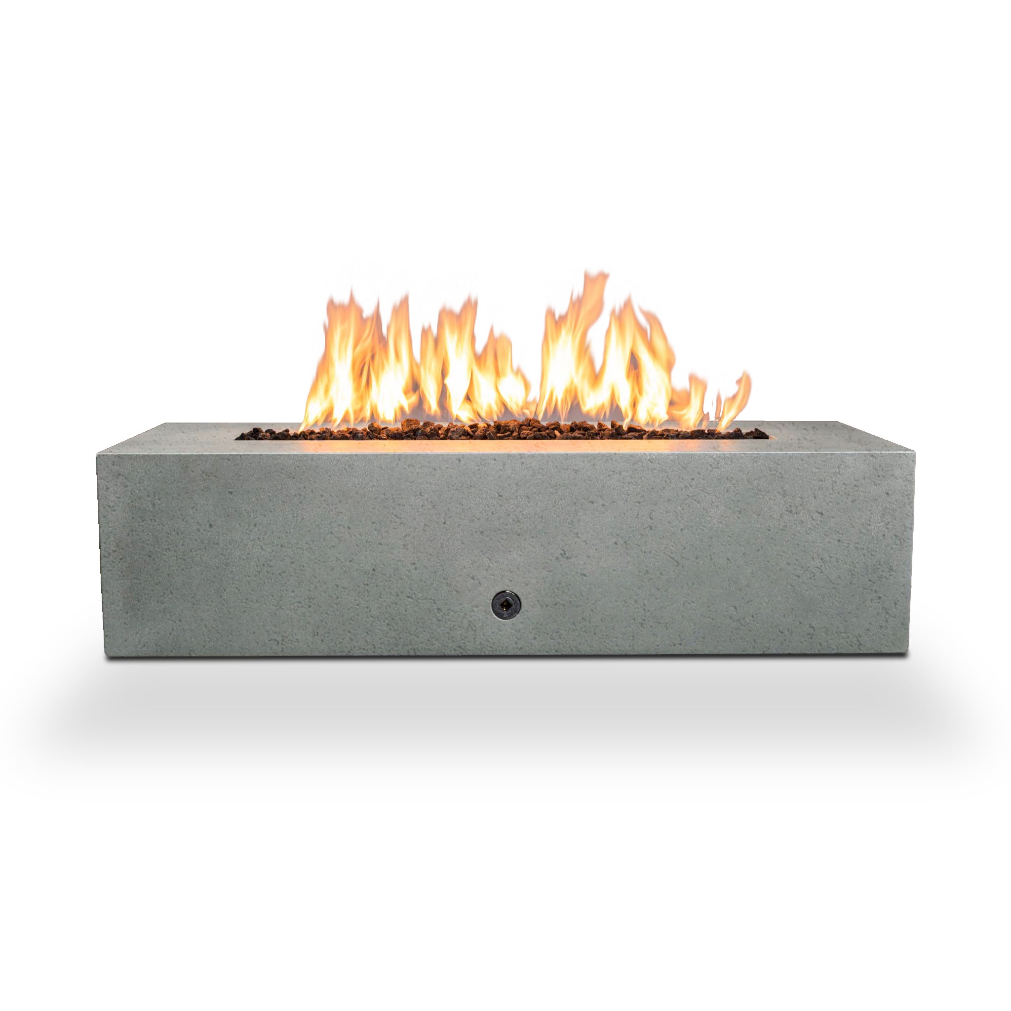 Linear Concrete Rustic Gas Fire Pit 60" x 24" by Starfire Designs