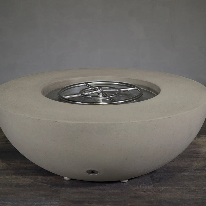 Gravity - Rustic 45" W Beige Round Concrete CSA Electronic Ignition High/Low Propane Gas Fire Pit - SD-FP-TRAV-4516-BEIG-ELECCSAHL-LP by Starfire Designs