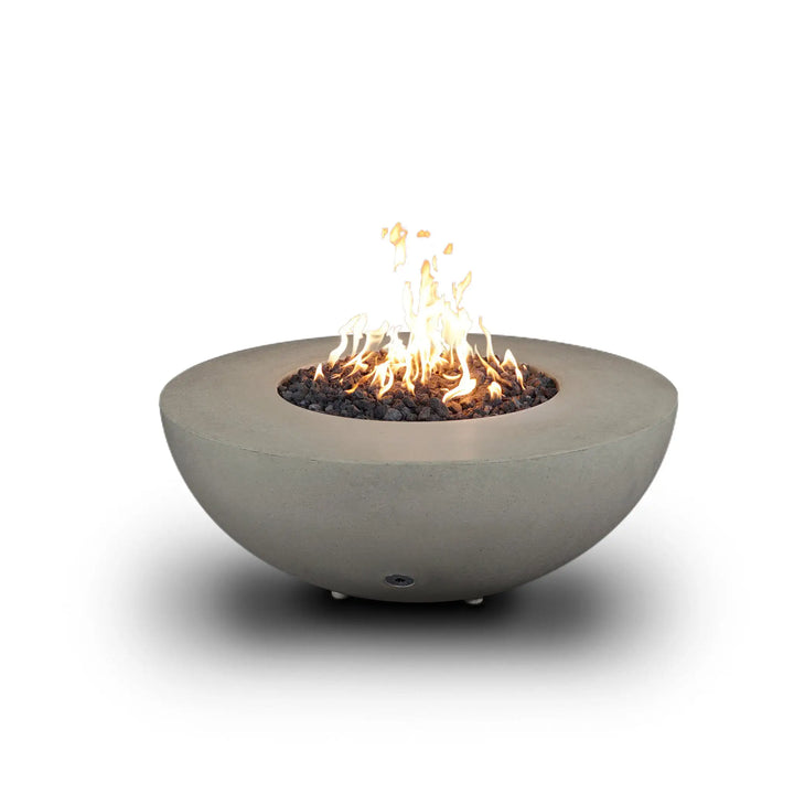 Gravity - Rustic 45" W Beige Round Concrete CSA Electronic Ignition High/Low Natural Gas Fire Pit - SD-FP-TRAV-4516-BEIG-ELECCSAHL-NG by Starfire Designs