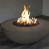 45" Round Rustic Gravity Concrete (GFRC) Fire Pit - Propane Gas Hardline - 110V CSA On/Off Electronic Ignition System - Brown by Starfire Designs