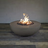 45" Round Rustic Gravity Concrete (GFRC) Fire Pit - Propane Gas Hardline - 110V CSA On/Off Electronic Ignition System - Brown by Starfire Designs