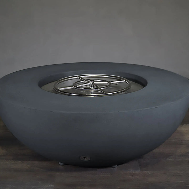 Gravity - Rustic 45" W Graphite Round Concrete Match Lit Natural Gas Fire Pit - SD-FP-TRAV-4516-GRPH-ML by Starfire Designs