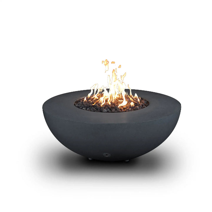 Gravity - Rustic 45" W Graphite Round Concrete CSA Electronic Ignition On/Off Propane Gas Fire Pit - SD-FP-TRAV-4516-GRPH-ELECCSAOO-LP by Starfire Designs