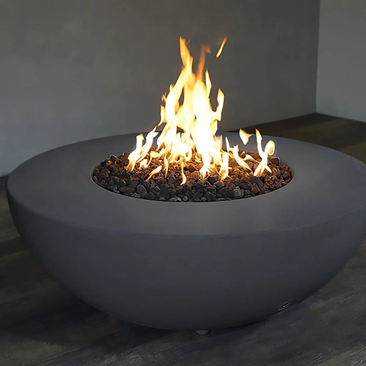 Gravity - Rustic 45" W Graphite Round Concrete Match Lit Natural Gas Fire Pit - SD-FP-TRAV-4516-GRPH-ML by Starfire Designs