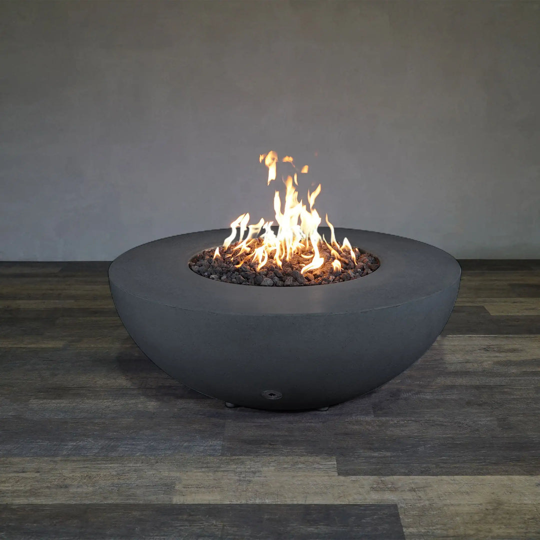 Gravity - Rustic 45" W Graphite Round Concrete Match Lit Natural Gas Fire Pit - SD-FP-TRAV-4516-GRPH-ML by Starfire Designs