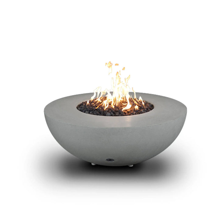 Gravity - Rustic 45" W Natural Gray Round Concrete CSA Electronic Ignition High/Low Natural Gas Fire Pit - SD-FP-TRAV-4516-NATG-ELECCSAHL-NG by Starfire Designs