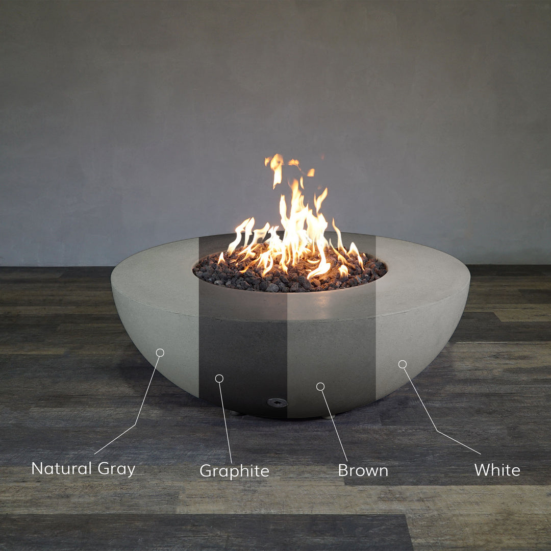 45" Round Rustic Gravity Concrete (GFRC) Fire Pit - Colors
