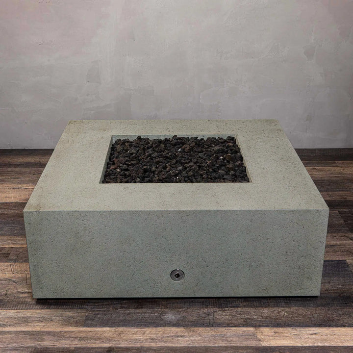 Gravity 45" W Beige Square Concrete CSA Electronic Ignition On/Off Natural Gas Fire Pit - SD-FP-TRAV-454516-BEIG-ELECCSAOO-NG by Starfire Designs