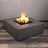 45" Square Rustic Gravity Concrete (GFRC) Fire Pit - Natural Gas - 110V CSA On/Off Electronic Ignition System - Brown by Starfire Designs