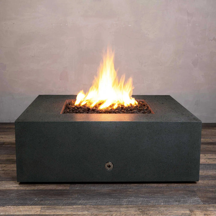 Gravity 45" W Graphite Square Concrete Match Lit Natural Gas Fire Pit - SD-FP-TRAV-454516-GRPH-ML by Starfire Designs