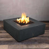 45" Square Rustic Gravity Concrete (GFRC) Fire Pit - Natural Gas - 110V CSA On/Off Electronic Ignition System - Graphite by Starfire Designs