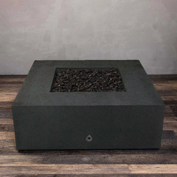 Gravity 45" W Graphite Square Concrete PowerGlow Electronic Ignition Natural Gas Fire Pit - SD-FP-TRAV-454516-GRPH-POWERGLOW-NG by Starfire Designs