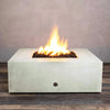 Gravity 45" W White Square Concrete CSA Electronic Ignition High/Low Natural Gas Fire Pit - SD-FP-TRAV-454516-WHT-ELECCSAHL-NG by Starfire Designs