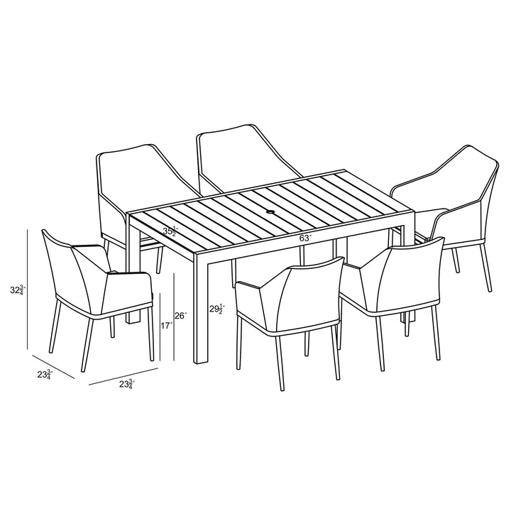 Tailor Classic 6 Seat Rectangular Dining Table - Black by Harmonia Living