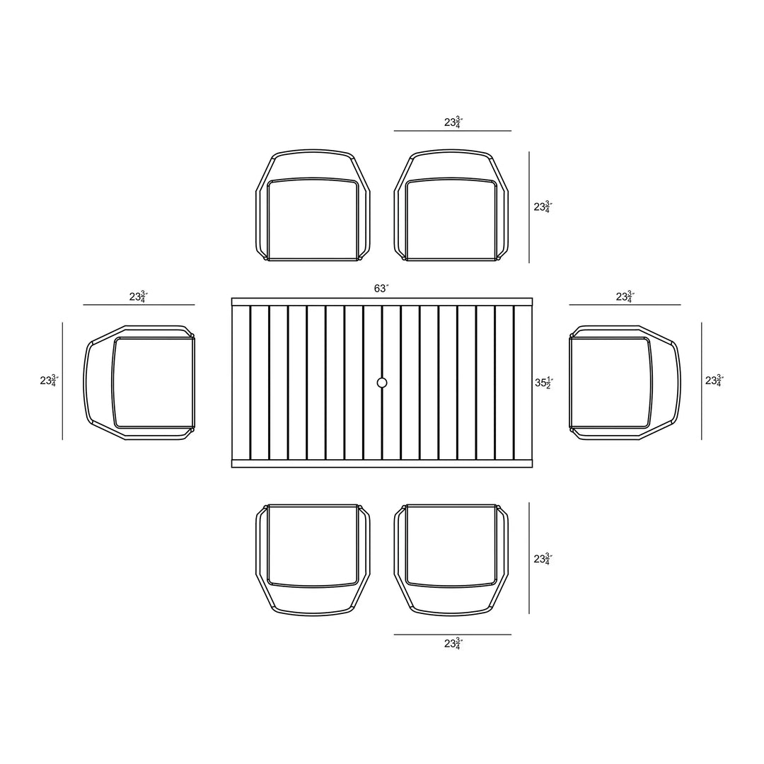 Tailor Classic 6 Seat Rectangular Dining Table - Black by Harmonia Living