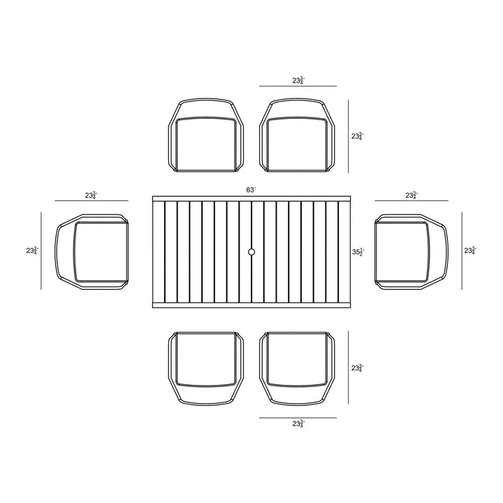 Tailor Classic 6 Seat Rectangular Dining Table - Black by Harmonia Living