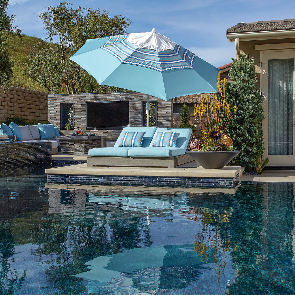 Deluxe Auto Tilt Black Aluminum 11 ft. Black Single Wind Vent Canopy Octagon O'bravia2 Patio Umbrella - UM812-09/4808 by Treasure Garden