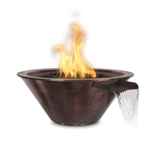 30" Round Hammered Copper Cazo Fire and Water Bowl by The Outdoor Plus