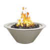 The pewter Cazo fire bowl showcases a timeless brushed-metal look with a cool, smoky finish. This tapered bowl design pairs effortlessly with the dynamic flames for a refined outdoor fire feature.