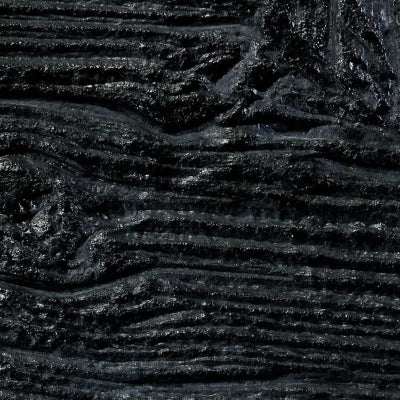 The Outdoor Plus GFRC Premium Woodgrain Ebony Swatch features a deep black finish with rich woodgrain texture and natural knot detailing.