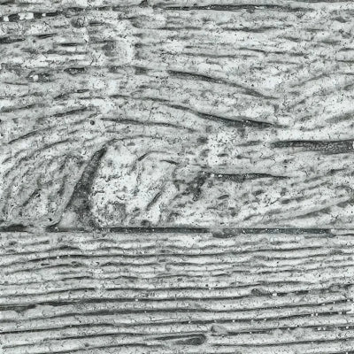 The Outdoor Plus GFRC Premium Woodgrain Ivory Swatch displays a light ivory finish with realistic woodgrain texture and weathered detailing.