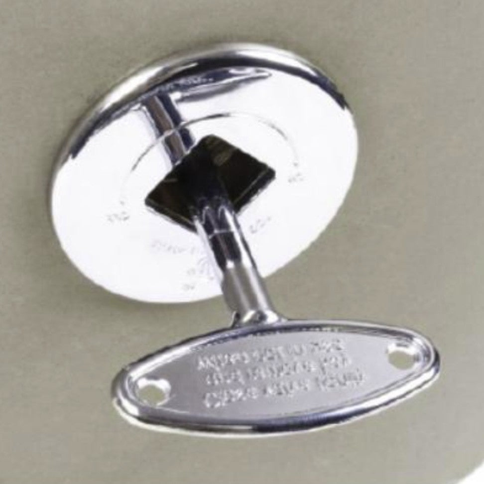 Close-up of The Outdoor Plus key valve installation, showing a chrome key valve assembly securely mounted for fire and water bowls. This OPT-KVI valve is designed for safe gas control, combining durability, sleek polished finish, and easy operation for outdoor fire features.