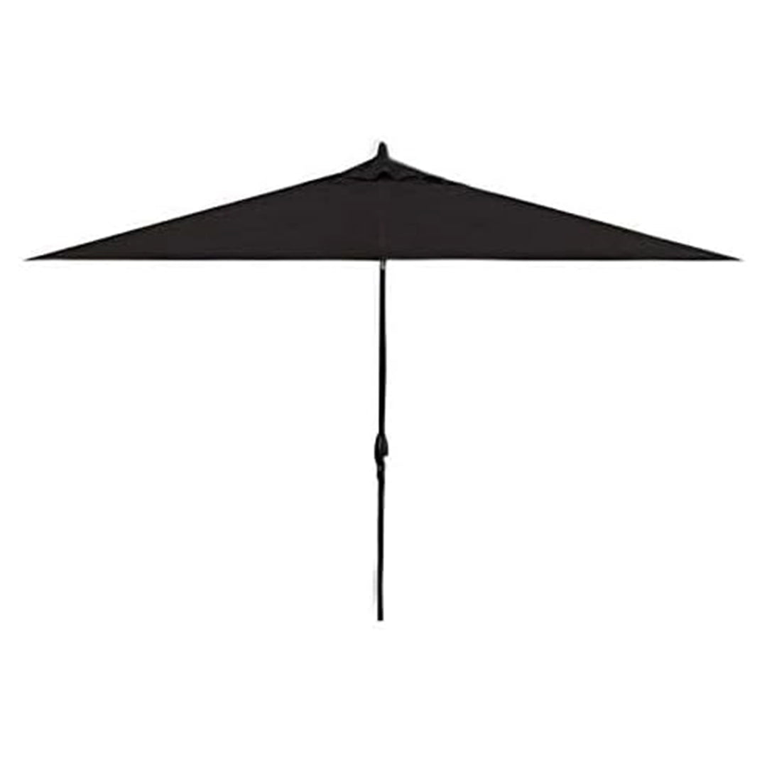 Deluxe Auto Tilt Black Aluminum 8 ft. x 10 ft. Black Single Wind Vent Canopy Rectangle O'bravia2 Patio Umbrella - UM8810RT-09/4808 by Treasure Garden