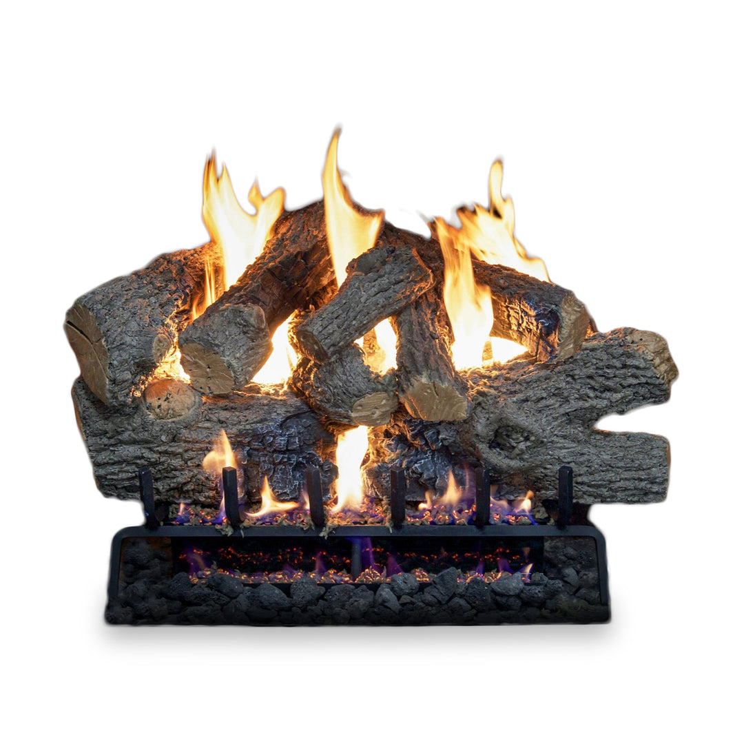 Vented Charred Oak Gas Logs Royal English by Real Fyre