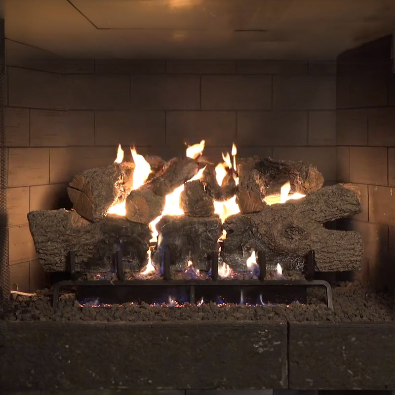 Vented Charred Oak Gas Logs Royal English by Real Fyre